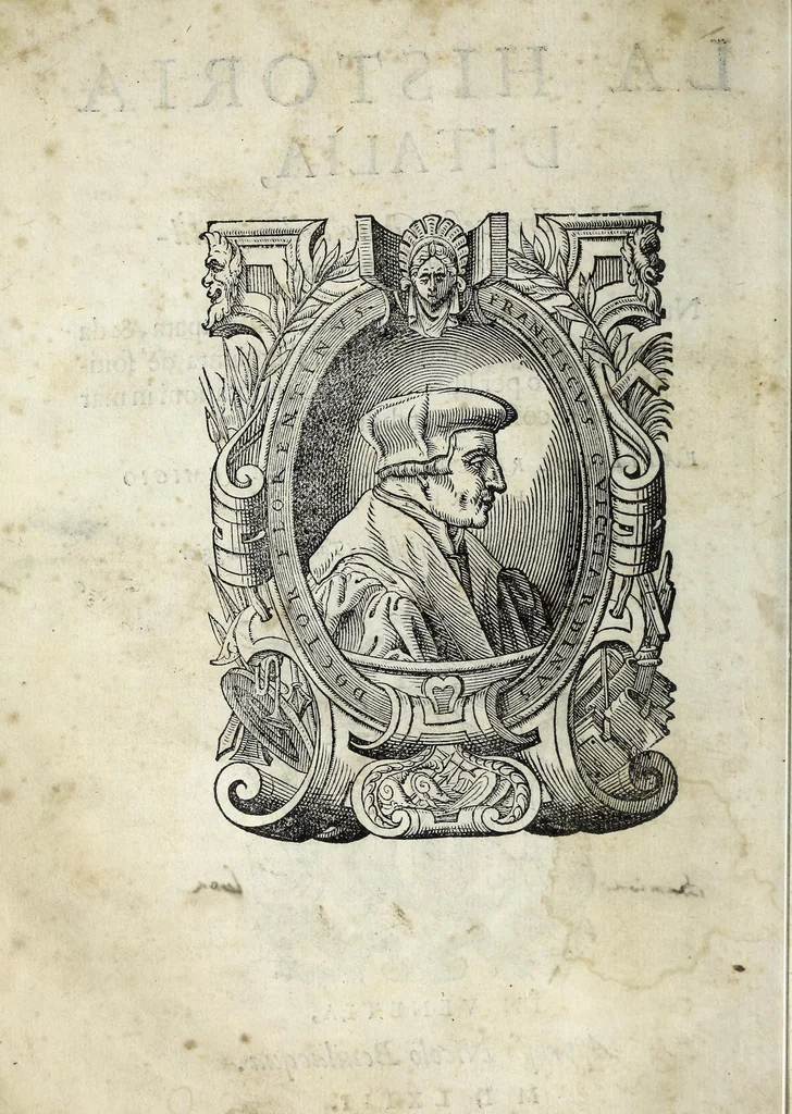 An illustration from La historia d'Italia, 1563, leaf 6