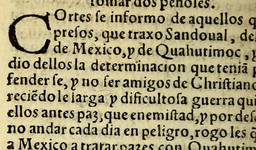 An illustration from La historia general de las Indias, y todo lo acaescido enellas dende que se ganaron hasta agora. ; y La conquista de Mexico, y dela Nueua España, 1554, leaf 366