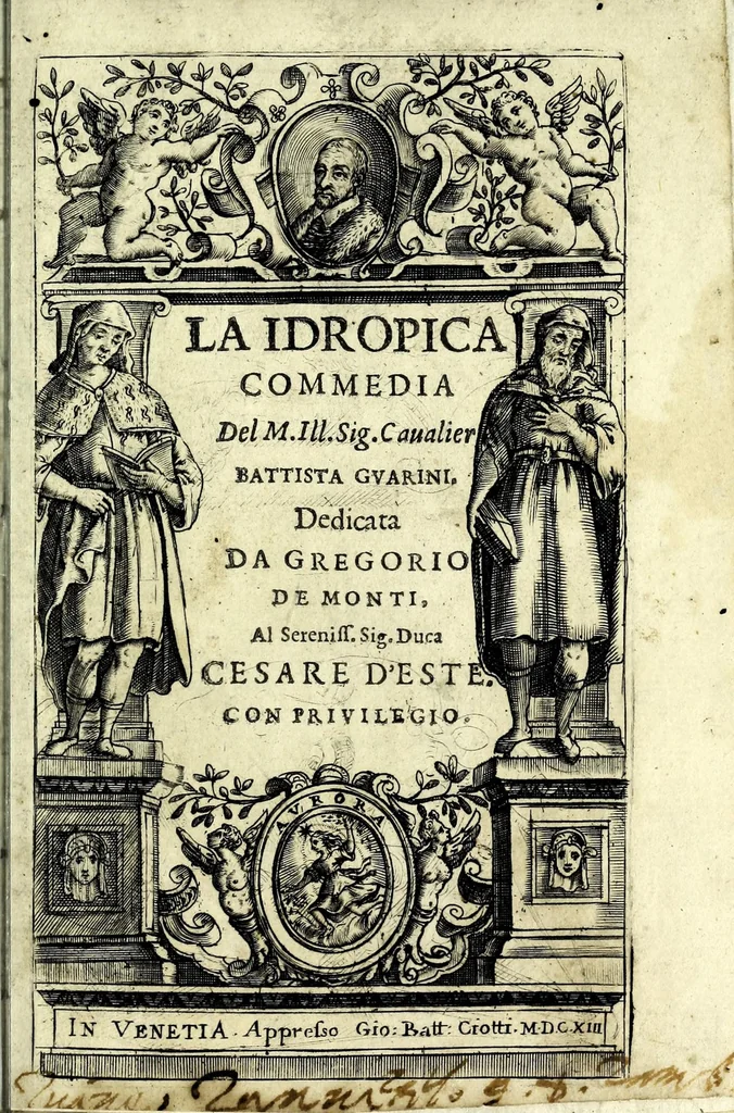 An illustration from La idropica : commedia, 1613, leaf 5