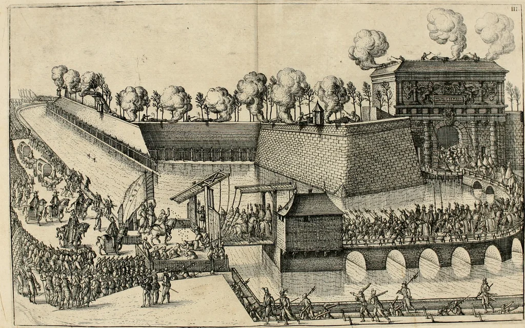 An illustration from La Ioyevse & magnifique entrée de Monseigneur Françoys, fils de France, et frere vnicqve dv Roy, par la grace de Dieu, Dvc de Brabant, d'Anjou, Alençon, Berri, &c. en sa tres-renommée ville d'Anvers, 1582, leaf 37