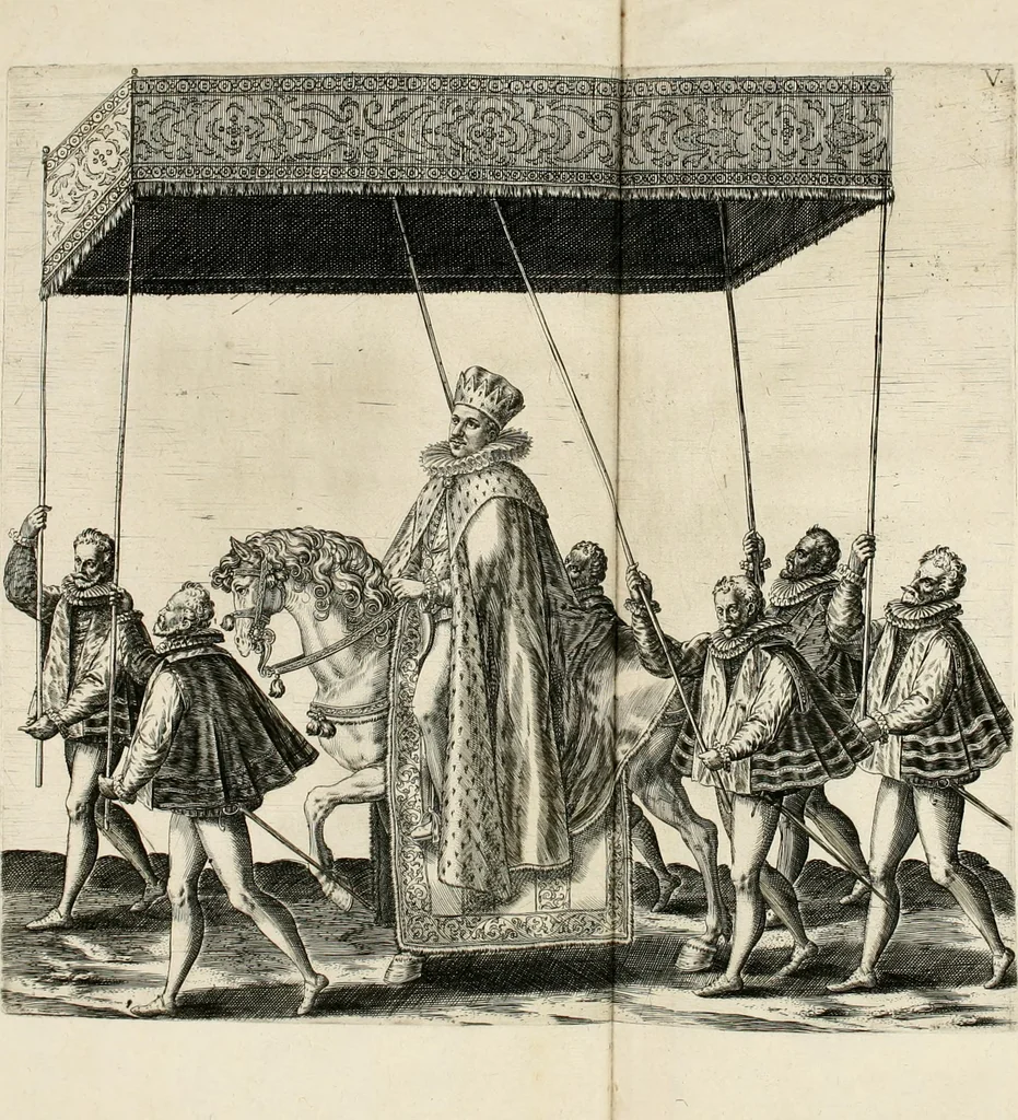 An illustration from La Ioyevse & magnifique entrée de Monseigneur Françoys, fils de France, et frere vnicqve dv Roy, par la grace de Dieu, Dvc de Brabant, d'Anjou, Alençon, Berri, &c. en sa tres-renommée ville d'Anvers, 1582, leaf 43