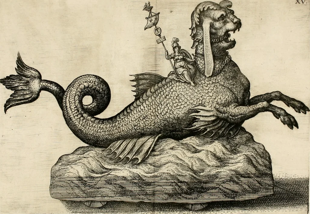 An illustration from La Ioyevse & magnifique entrée de Monseigneur Françoys, fils de France, et frere vnicqve dv Roy, par la grace de Dieu, Dvc de Brabant, d'Anjou, Alençon, Berri, &c. en sa tres-renommée ville d'Anvers, 1582, leaf 71