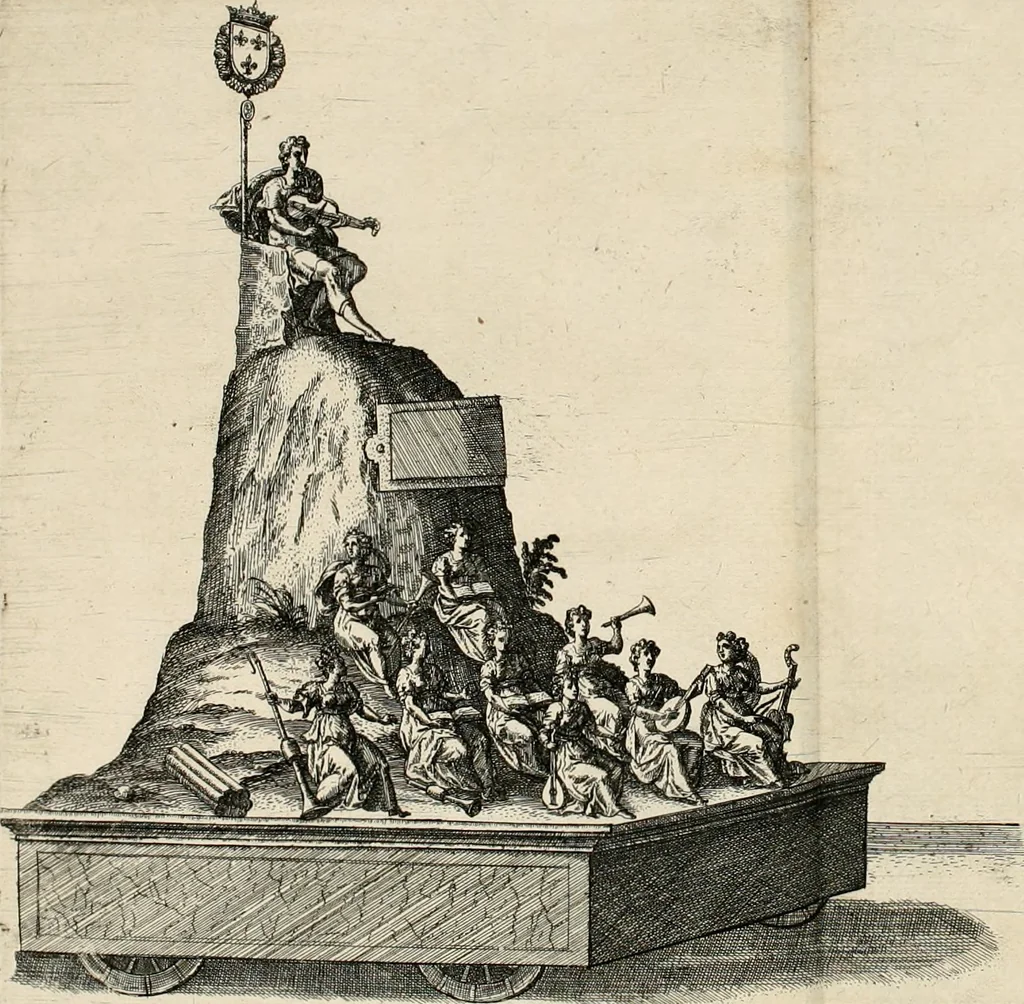 An illustration from La Ioyevse & magnifique entrée de Monseigneur Françoys, fils de France, et frere vnicqve dv Roy, par la grace de Dieu, Dvc de Brabant, d'Anjou, Alençon, Berri, &c. en sa tres-renommée ville d'Anvers, 1582, leaf 85