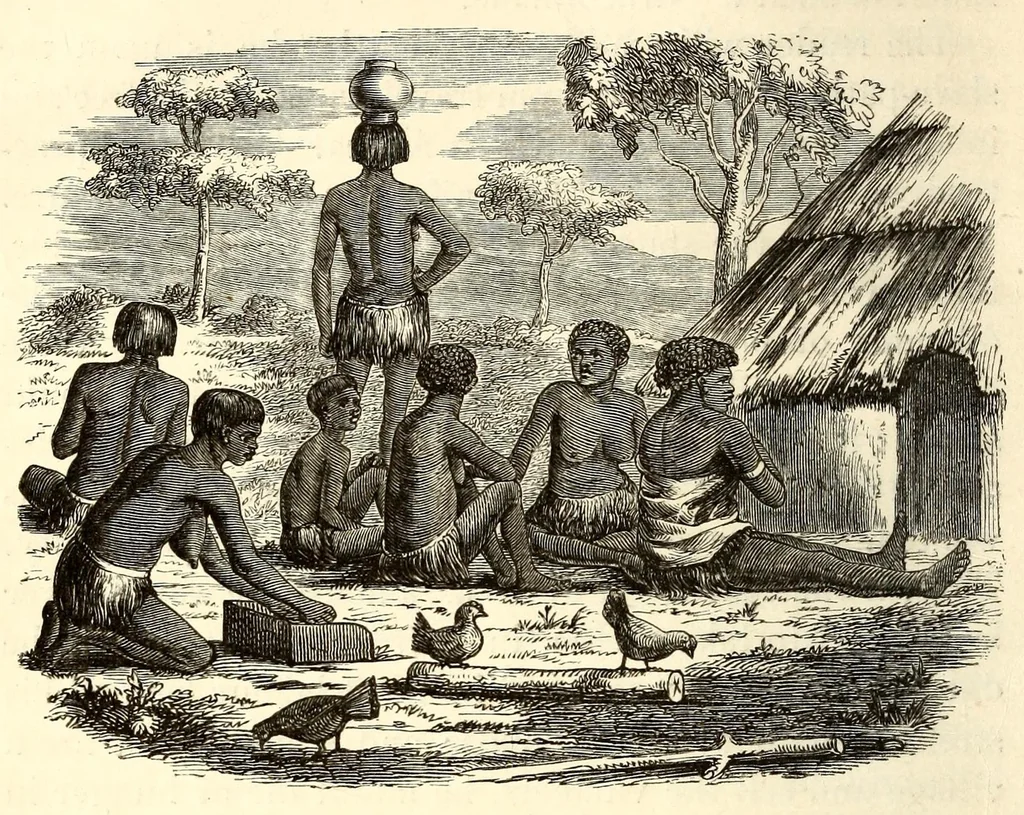 An illustration from The lake regions of Central Africa : a picture of exploration, 1860, leaf 130