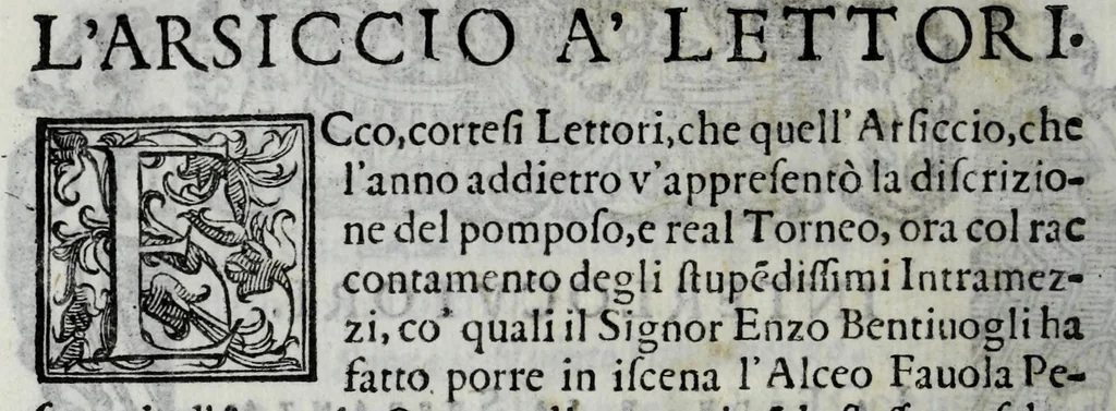 An illustration from L'Alceo : favola pescatoria, 1614, leaf 16