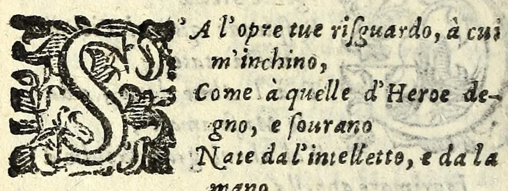 An illustration from L'alchimista : comedia, 1602, leaf 220