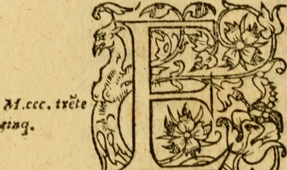 An illustration from La Legende des Flamens : cronique abregee, en laquelle est faict succinct recueil de l'origine des peuples & estatz de Flandres, Arthois, Haynault & Bourgongne, & des guerres par eulx faictes à leurs princes & à leurs voisins : auec plaisante co[m]memoration[n] de plusieurs choses faictes & auenuës en France Angleterre & Alemaigne, depuis sept ou huict cens ans : semblablement y sont traictées les descentes & genealogies des roys de Naples & de Sicille, & des princes & ducz de Milan, & quel droict ont les roys de France aus dictz royaumes & duché, 1558, leaf 111