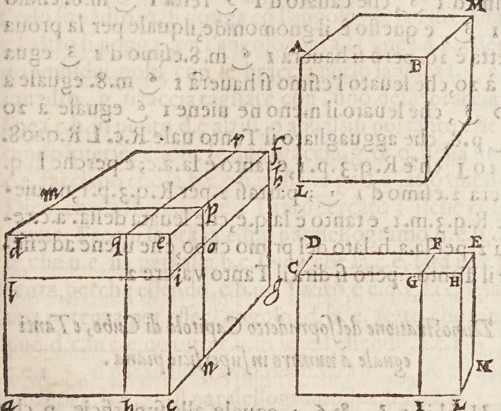An illustration from L'algebra, 1579, leaf 345