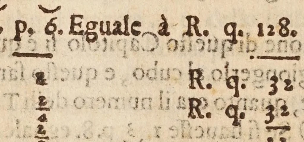 An illustration from L'algebra, 1579, leaf 366