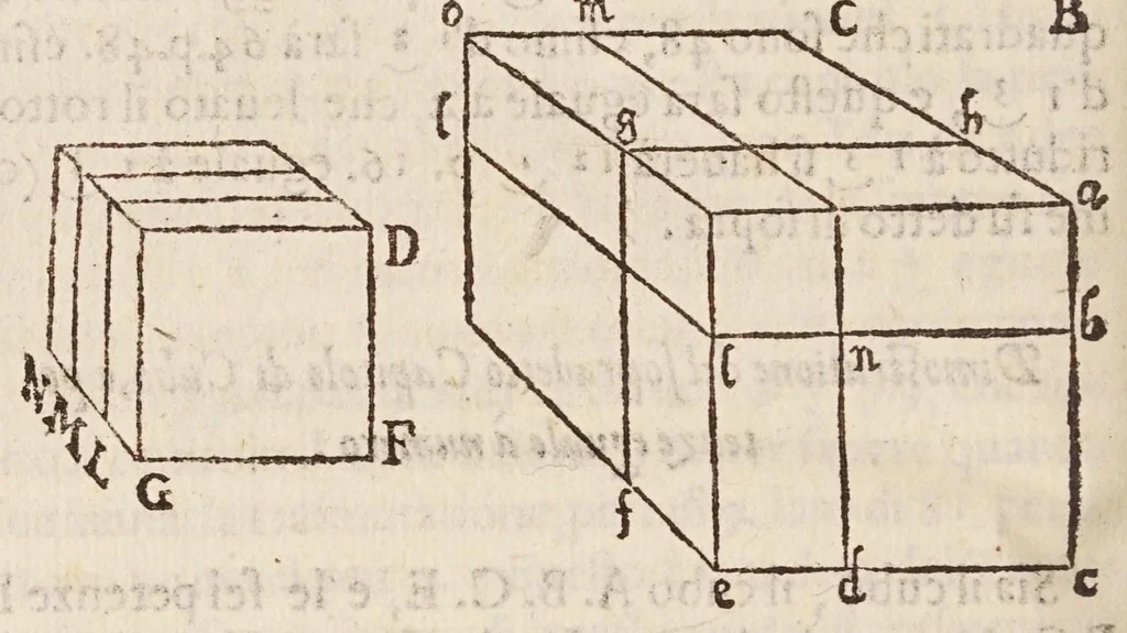 An illustration from L'algebra, 1579, leaf 376