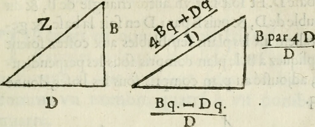 An illustration from L'algebre novvelle de Mr. Viete ..., 1630, leaf 184
