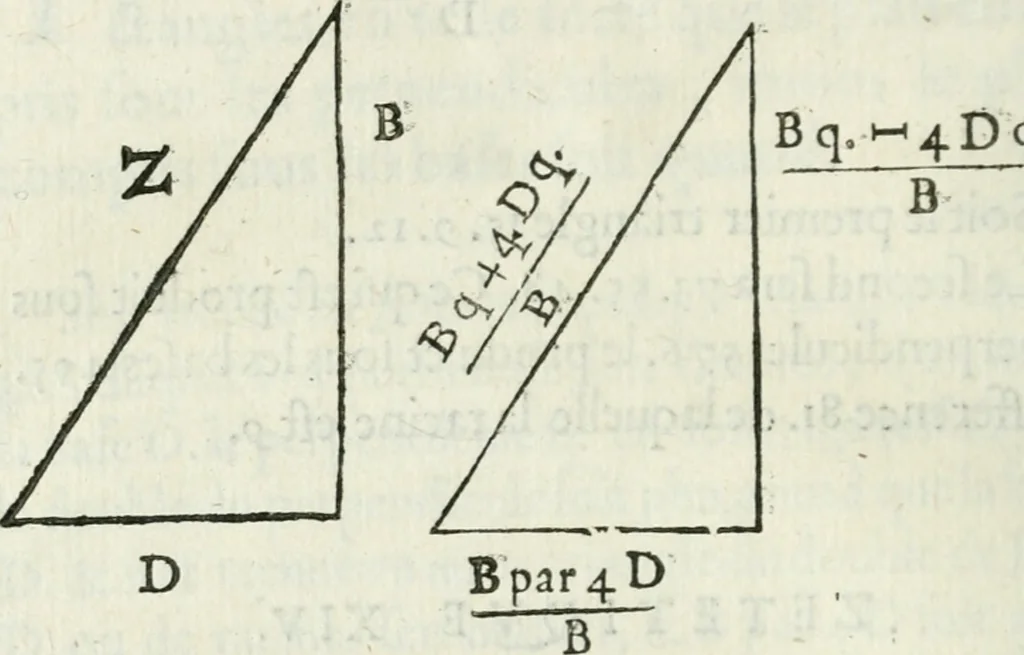 An illustration from L'algebre novvelle de Mr. Viete ..., 1630, leaf 185