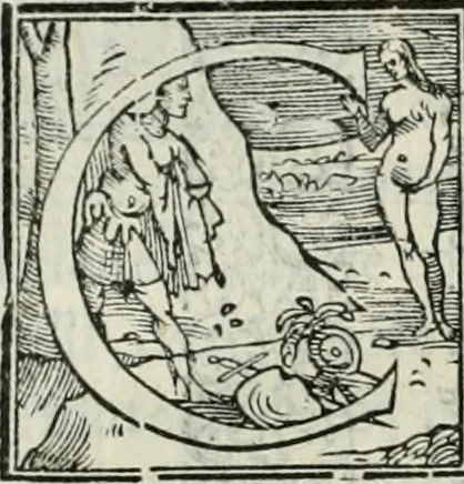 An illustration from L'alitinonfo di m. Gasparo Scaruffi Regiano, per fare ragione, et concordanza d'oro, e d'argento : che seruirà in vniuersale; tanto per prouedere à gli infiniti abusi del tosare, et guastare monete; quanto per regolare ogni sorte di pagamenti, et ridurre anco tutto il mondo ad vna sola moneta, 1582, leaf 73