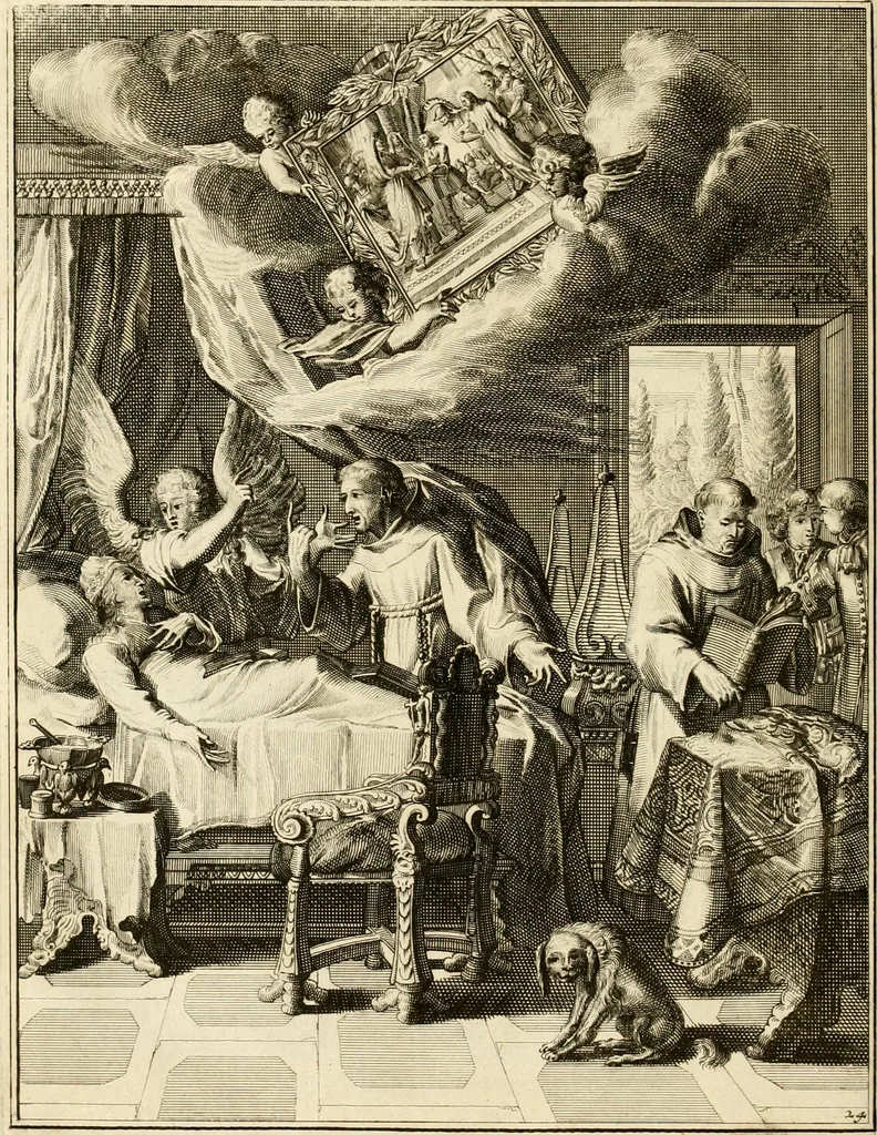 An illustration from La maniere de se bien preparer a la mort par des considerations sur la cene, la passion, & la mort de Jesus-Christ : avec de trés-belles estampes emblematiques, 1700, leaf 101