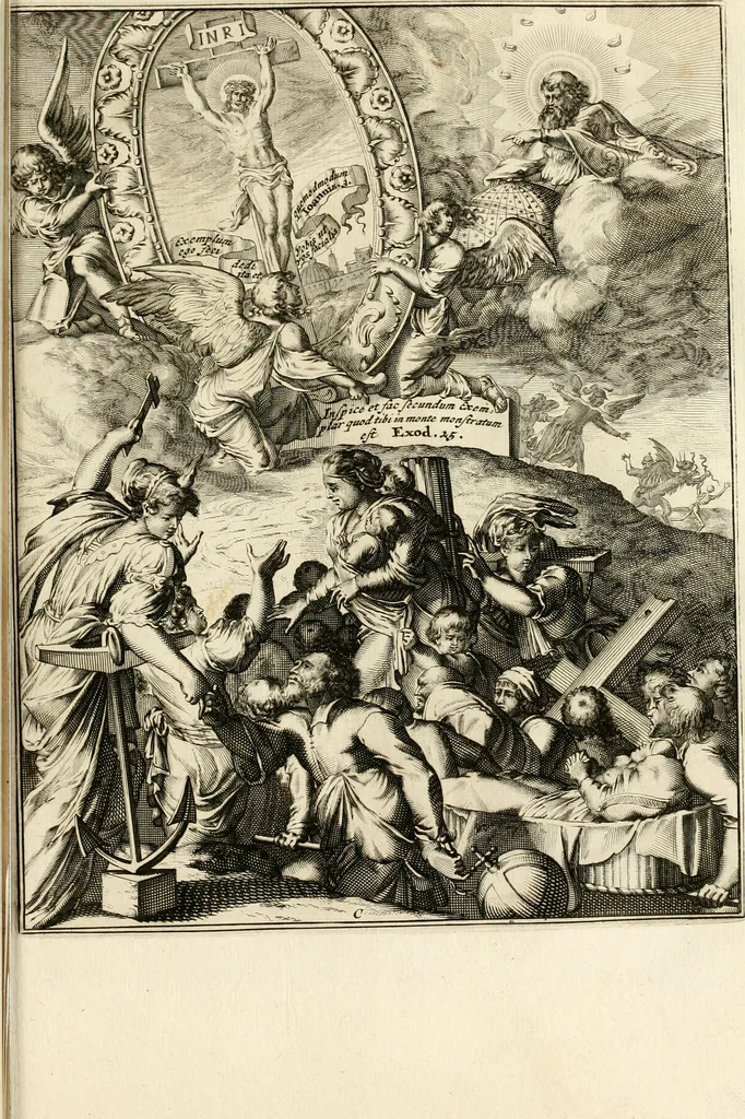 An illustration from La maniere de se bien preparer a la mort par des considerations sur la cene, la passion, & la mort de Jesus-Christ : avec de trés-belles estampes emblematiques, 1700, leaf 110