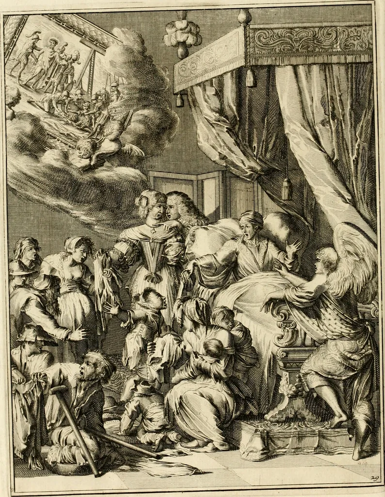 An illustration from La maniere de se bien preparer a la mort par des considerations sur la cene, la passion, & la mort de Jesus-Christ : avec de trés-belles estampes emblematiques, 1700, leaf 119