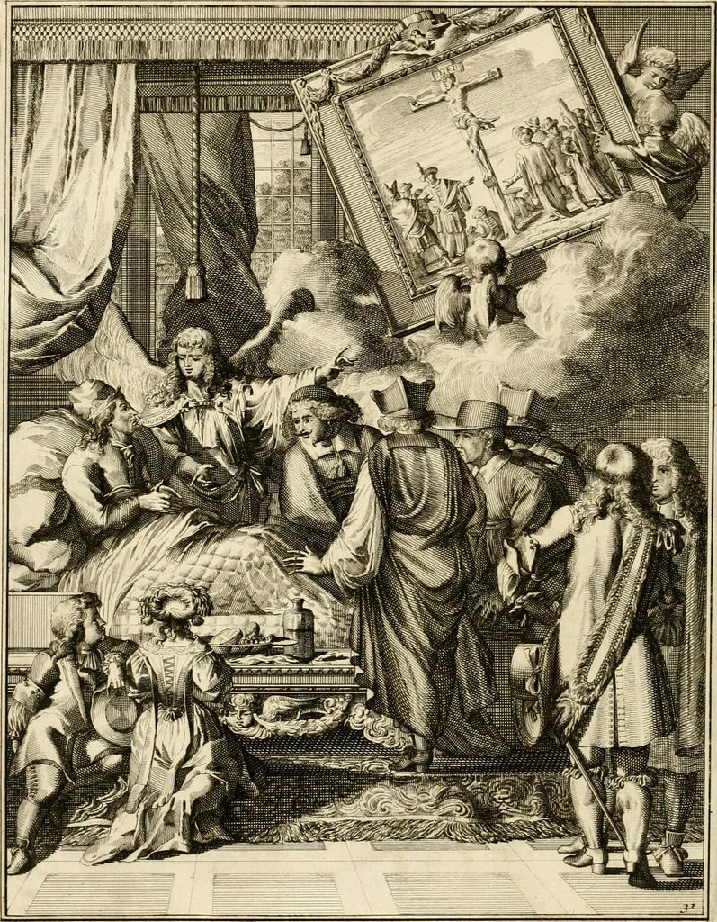 An illustration from La maniere de se bien preparer a la mort par des considerations sur la cene, la passion, & la mort de Jesus-Christ : avec de trés-belles estampes emblematiques, 1700, leaf 125