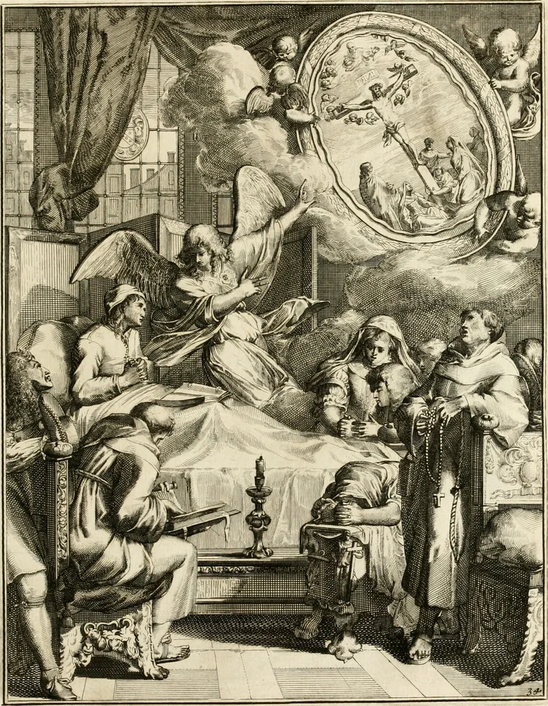 An illustration from La maniere de se bien preparer a la mort par des considerations sur la cene, la passion, & la mort de Jesus-Christ : avec de trés-belles estampes emblematiques, 1700, leaf 134