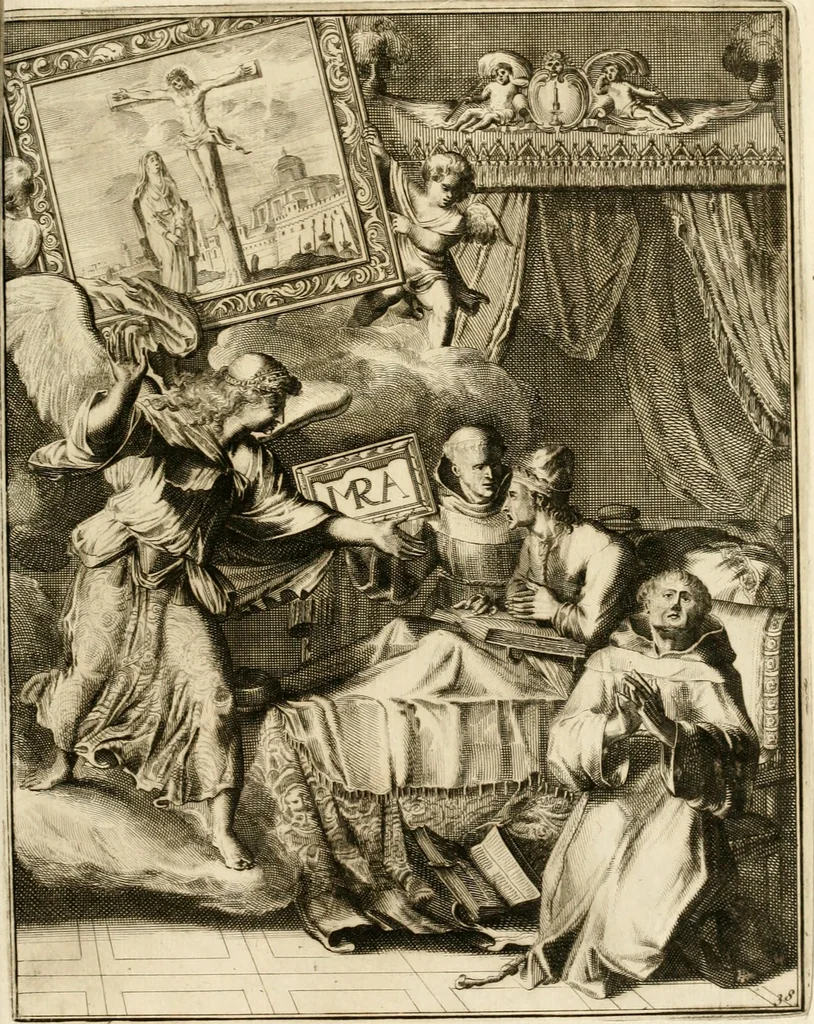 An illustration from La maniere de se bien preparer a la mort par des considerations sur la cene, la passion, & la mort de Jesus-Christ : avec de trés-belles estampes emblematiques, 1700, leaf 146