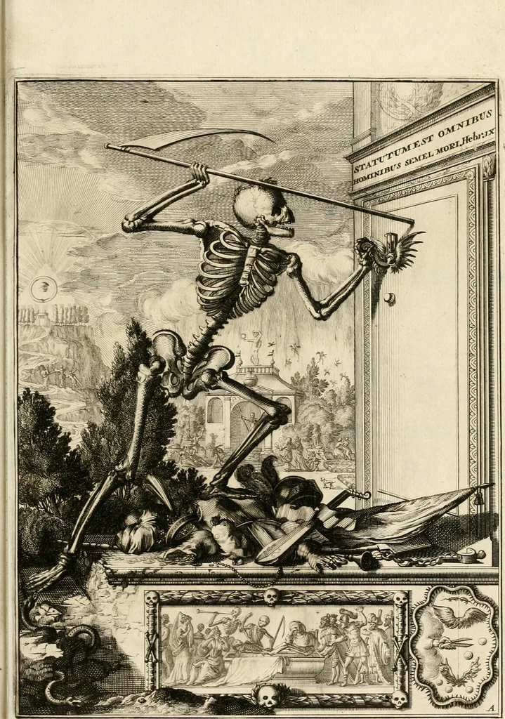 An illustration from La maniere de se bien preparer a la mort par des considerations sur la cene, la passion, & la mort de Jesus-Christ : avec de trés-belles estampes emblematiques, 1700, leaf 4