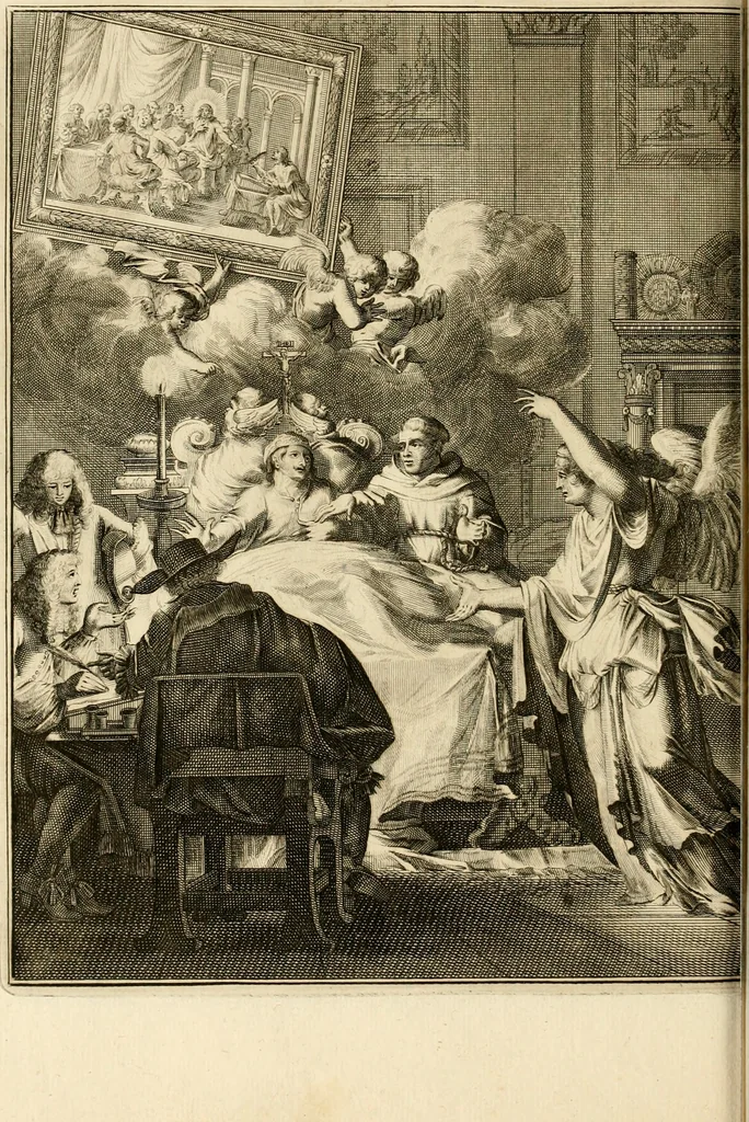 An illustration from La maniere de se bien preparer a la mort par des considerations sur la cene, la passion, & la mort de Jesus-Christ : avec de trés-belles estampes emblematiques, 1700, leaf 59