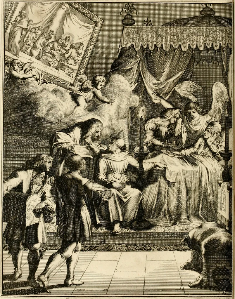 An illustration from La maniere de se bien preparer a la mort par des considerations sur la cene, la passion, & la mort de Jesus-Christ : avec de trés-belles estampes emblematiques, 1700, leaf 65