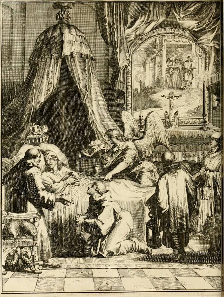 An illustration from La maniere de se bien preparer a la mort par des considerations sur la cene, la passion, & la mort de Jesus-Christ : avec de trés-belles estampes emblematiques, 1700, leaf 77