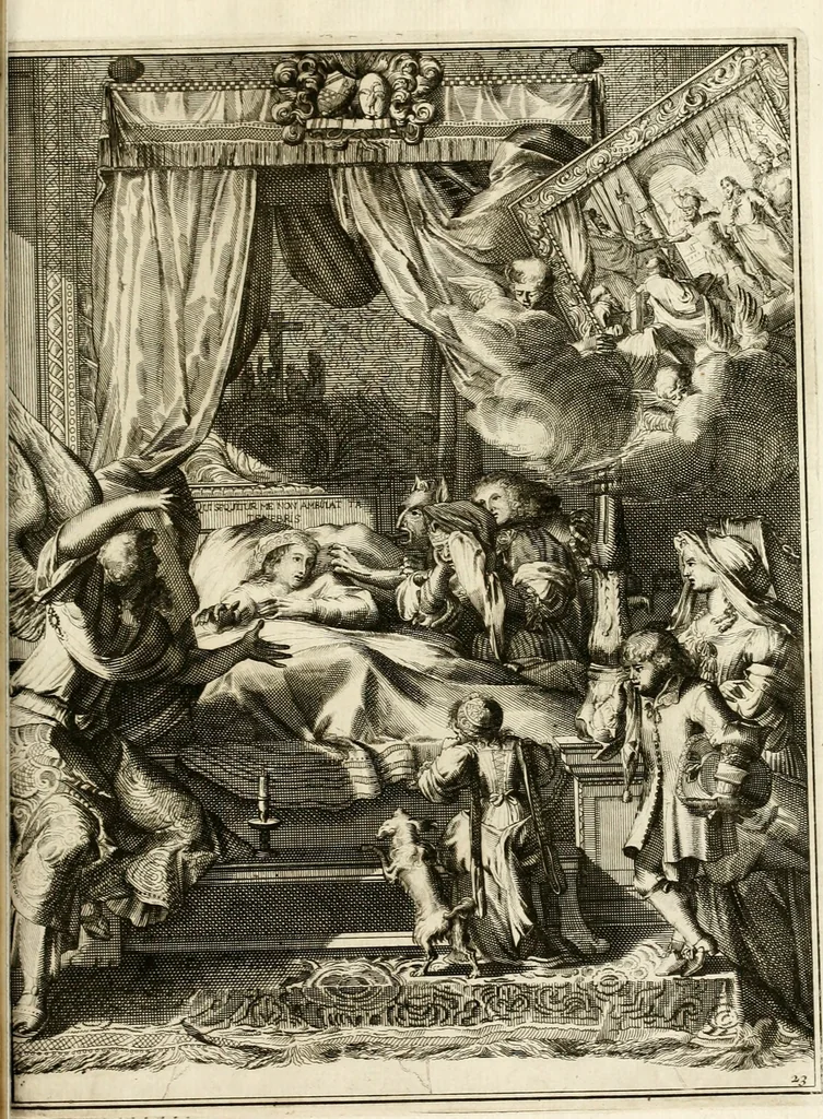 An illustration from La maniere de se bien preparer a la mort par des considerations sur la cene, la passion, & la mort de Jesus-Christ : avec de trés-belles estampes emblematiques, 1700, leaf 98