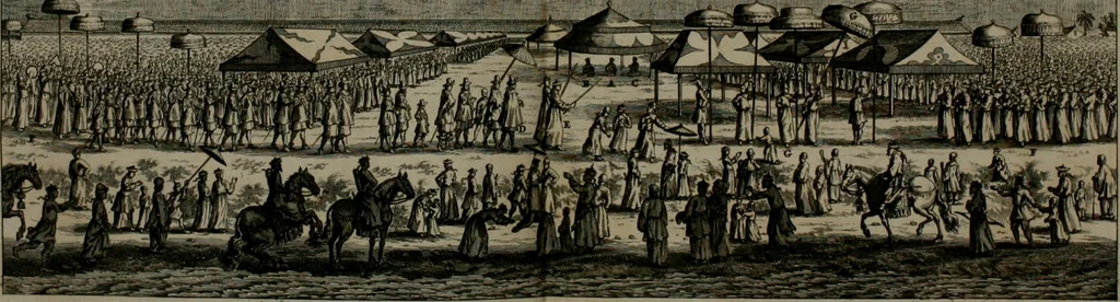 An illustration from L'ambassade de la Compagnie orientale des Provinces Unies vers l'empereur de la Chine, ou grand cam de Tartarie, faite par les Srs. Pierre de Goyer, & Jacob de Keyser, 1665, leaf 103