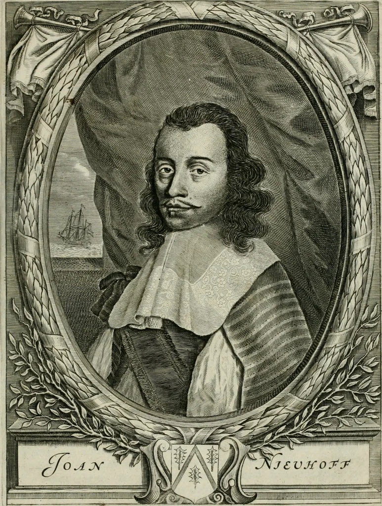 An illustration from L'ambassade de la Compagnie orientale des Provinces Unies vers l'empereur de la Chine, ou grand cam de Tartarie, faite par les Srs. Pierre de Goyer, & Jacob de Keyser, 1665, leaf 12