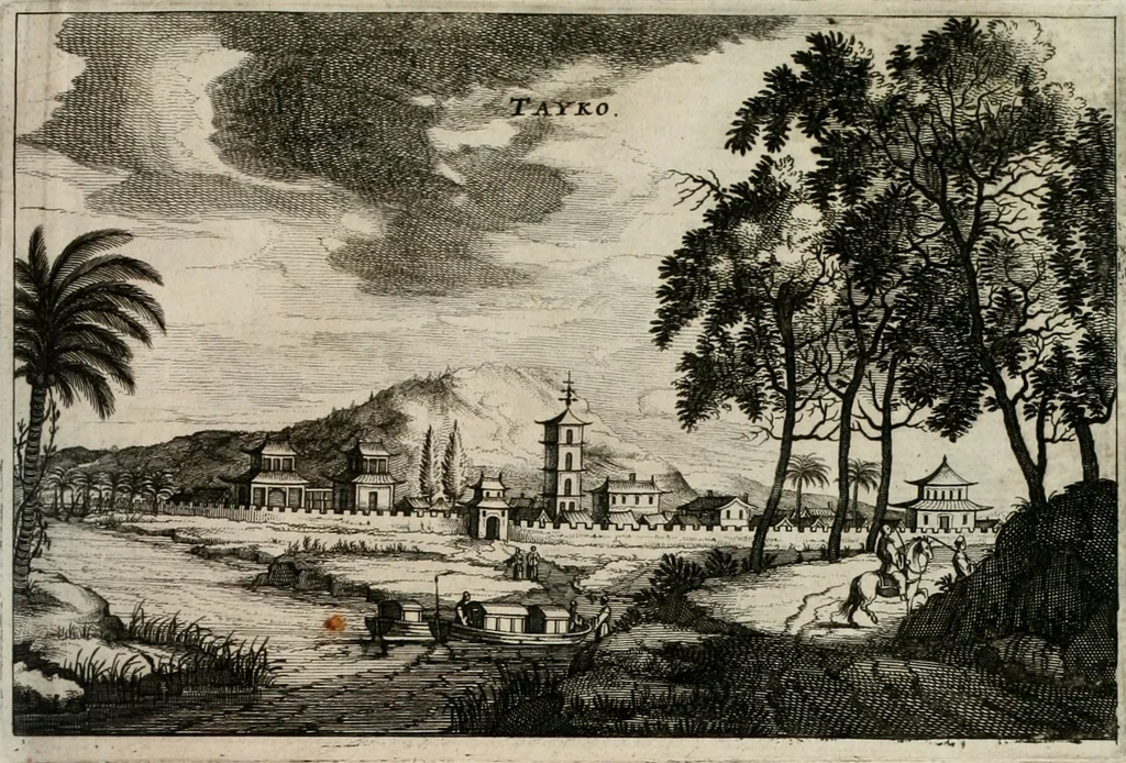 An illustration from L'ambassade de la Compagnie orientale des Provinces Unies vers l'empereur de la Chine, ou grand cam de Tartarie, faite par les Srs. Pierre de Goyer, & Jacob de Keyser, 1665, leaf 154