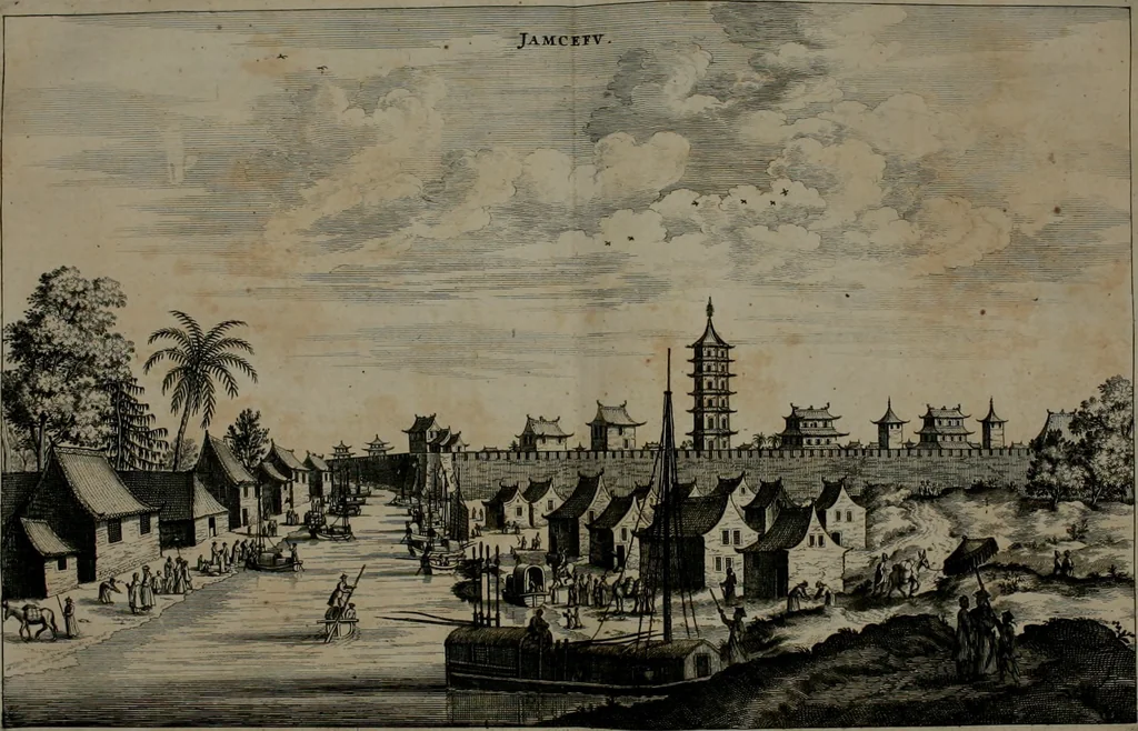 An illustration from L'ambassade de la Compagnie orientale des Provinces Unies vers l'empereur de la Chine, ou grand cam de Tartarie, faite par les Srs. Pierre de Goyer, & Jacob de Keyser, 1665, leaf 211