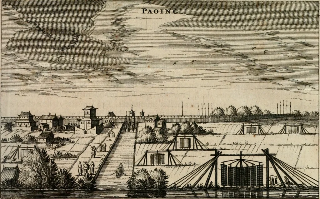 An illustration from L'ambassade de la Compagnie orientale des Provinces Unies vers l'empereur de la Chine, ou grand cam de Tartarie, faite par les Srs. Pierre de Goyer, & Jacob de Keyser, 1665, leaf 218