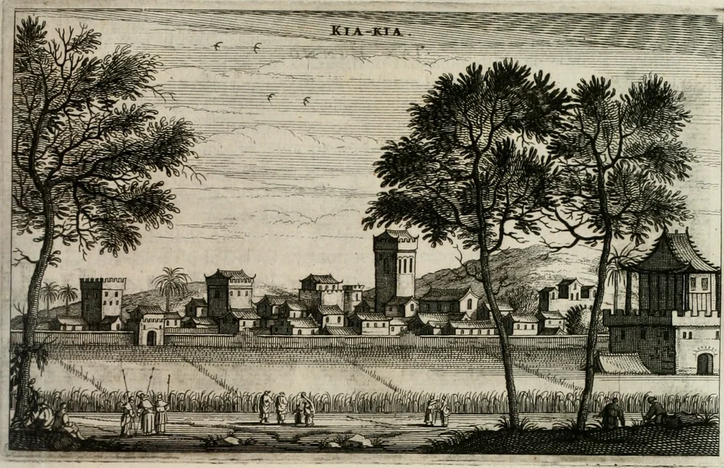 An illustration from L'ambassade de la Compagnie orientale des Provinces Unies vers l'empereur de la Chine, ou grand cam de Tartarie, faite par les Srs. Pierre de Goyer, & Jacob de Keyser, 1665, leaf 242