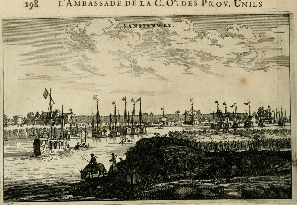 An illustration from L'ambassade de la Compagnie orientale des Provinces Unies vers l'empereur de la Chine, ou grand cam de Tartarie, faite par les Srs. Pierre de Goyer, & Jacob de Keyser, 1665, leaf 279