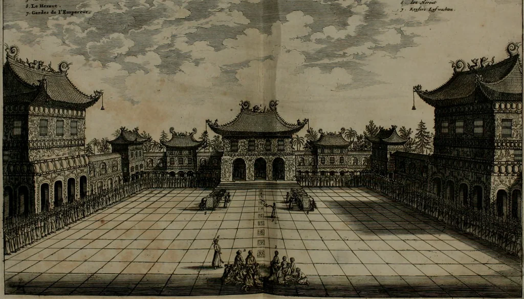 An illustration from L'ambassade de la Compagnie orientale des Provinces Unies vers l'empereur de la Chine, ou grand cam de Tartarie, faite par les Srs. Pierre de Goyer, & Jacob de Keyser, 1665, leaf 299