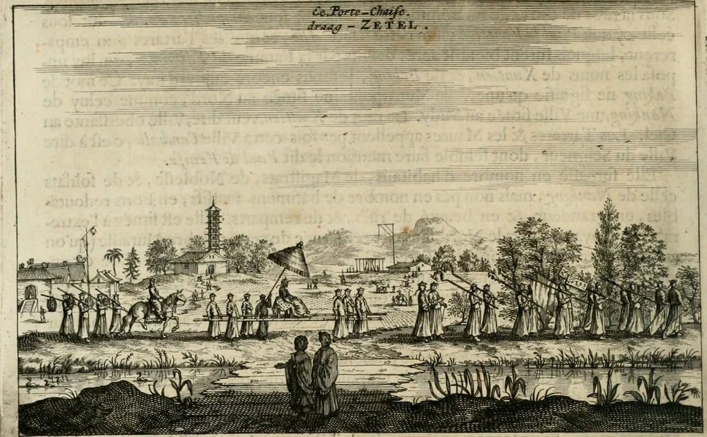 An illustration from L'ambassade de la Compagnie orientale des Provinces Unies vers l'empereur de la Chine, ou grand cam de Tartarie, faite par les Srs. Pierre de Goyer, & Jacob de Keyser, 1665, leaf 311