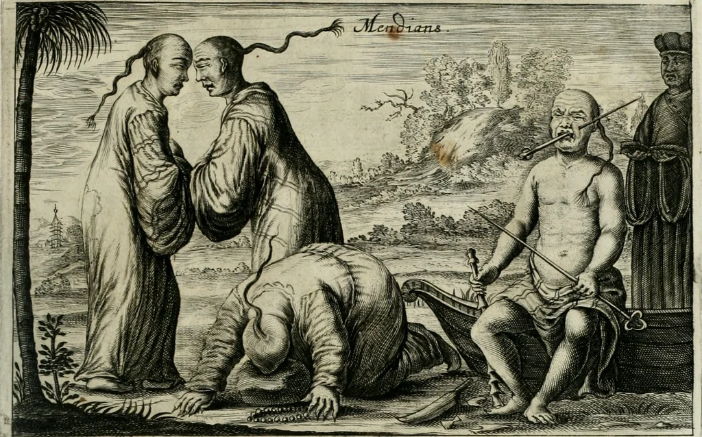 An illustration from L'ambassade de la Compagnie orientale des Provinces Unies vers l'empereur de la Chine, ou grand cam de Tartarie, faite par les Srs. Pierre de Goyer, & Jacob de Keyser, 1665, leaf 414