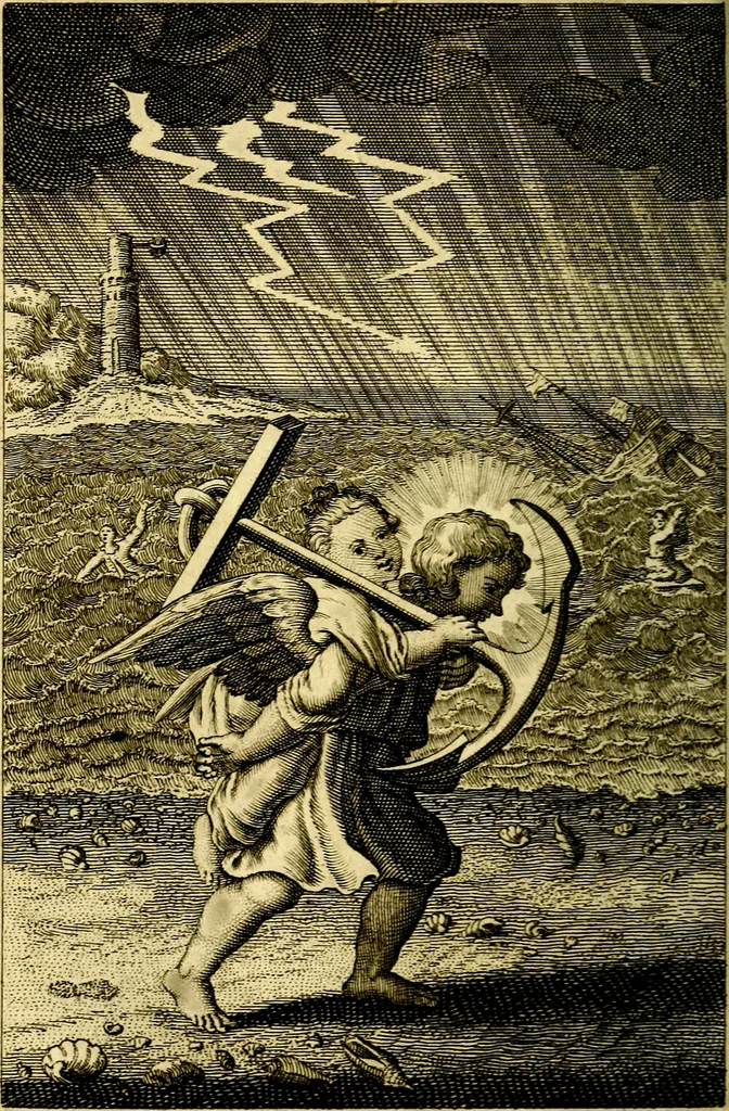 An illustration from L'ame amante de son Dieu, representée dans les emblémes de Hermannus Hugo sur ses pieux desirs: & dans ceux d'Othon Vaenius sur l'amour divin, 1717, leaf 119