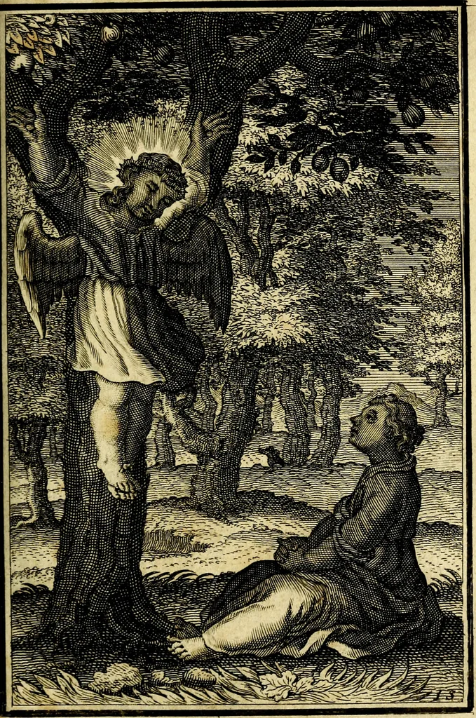 An illustration from L'ame amante de son Dieu, representée dans les emblémes de Hermannus Hugo sur ses pieux desirs: & dans ceux d'Othon Vaenius sur l'amour divin, 1717, leaf 122