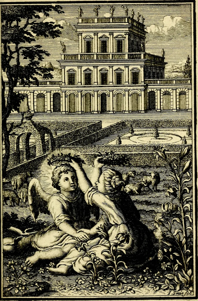 An illustration from L'ame amante de son Dieu, representée dans les emblémes de Hermannus Hugo sur ses pieux desirs: & dans ceux d'Othon Vaenius sur l'amour divin, 1717, leaf 134