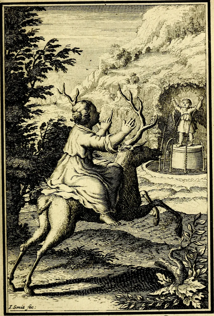 An illustration from L'ame amante de son Dieu, representée dans les emblémes de Hermannus Hugo sur ses pieux desirs: & dans ceux d'Othon Vaenius sur l'amour divin, 1717, leaf 158