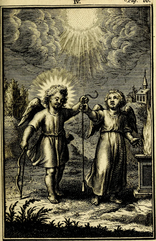An illustration from L'ame amante de son Dieu, representée dans les emblémes de Hermannus Hugo sur ses pieux desirs: & dans ceux d'Othon Vaenius sur l'amour divin, 1717, leaf 192