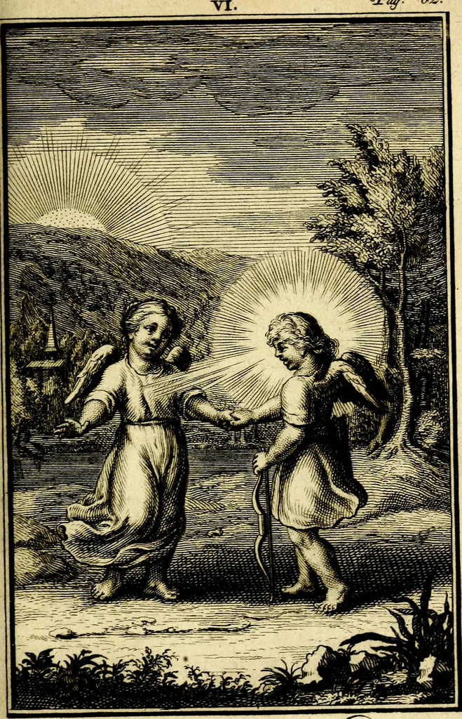 An illustration from L'ame amante de son Dieu, representée dans les emblémes de Hermannus Hugo sur ses pieux desirs: & dans ceux d'Othon Vaenius sur l'amour divin, 1717, leaf 198