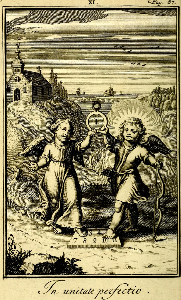 An illustration from L'ame amante de son Dieu, representée dans les emblémes de Hermannus Hugo sur ses pieux desirs: & dans ceux d'Othon Vaenius sur l'amour divin, 1717, leaf 213