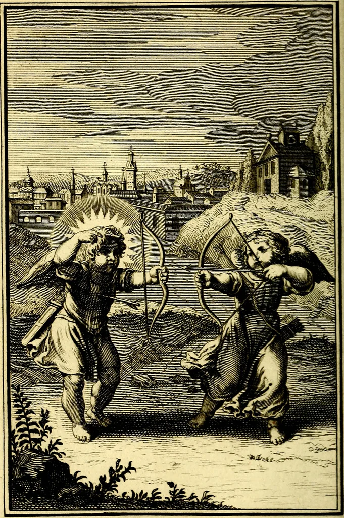 An illustration from L'ame amante de son Dieu, representée dans les emblémes de Hermannus Hugo sur ses pieux desirs: & dans ceux d'Othon Vaenius sur l'amour divin, 1717, leaf 219