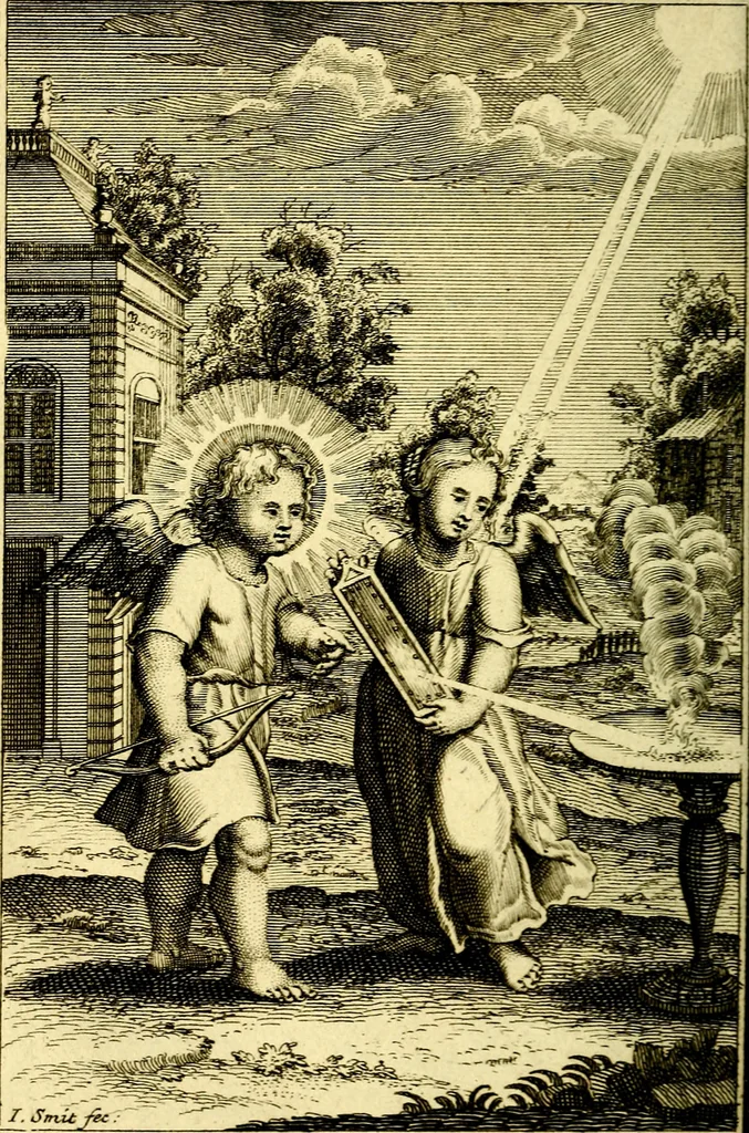 An illustration from L'ame amante de son Dieu, representée dans les emblémes de Hermannus Hugo sur ses pieux desirs: & dans ceux d'Othon Vaenius sur l'amour divin, 1717, leaf 231