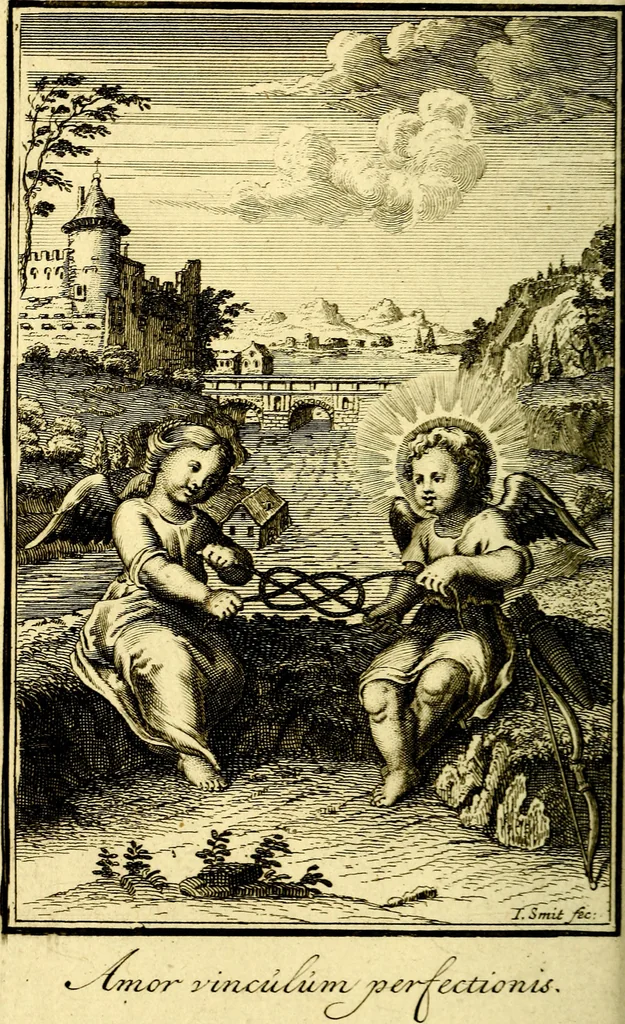 An illustration from L'ame amante de son Dieu, representée dans les emblémes de Hermannus Hugo sur ses pieux desirs: & dans ceux d'Othon Vaenius sur l'amour divin, 1717, leaf 237
