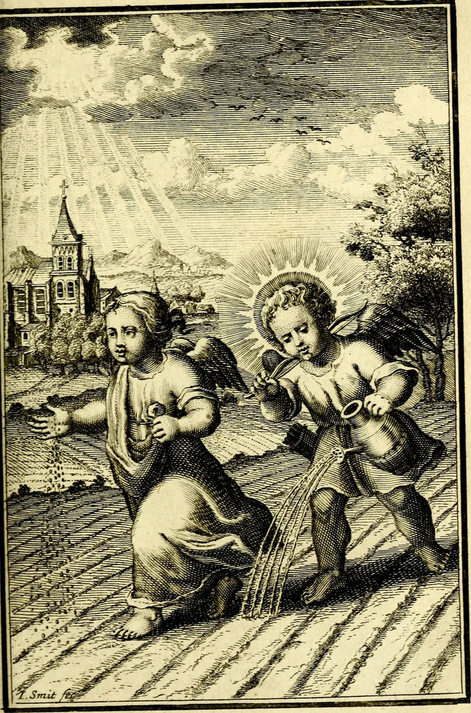 An illustration from L'ame amante de son Dieu, representée dans les emblémes de Hermannus Hugo sur ses pieux desirs: & dans ceux d'Othon Vaenius sur l'amour divin, 1717, leaf 246