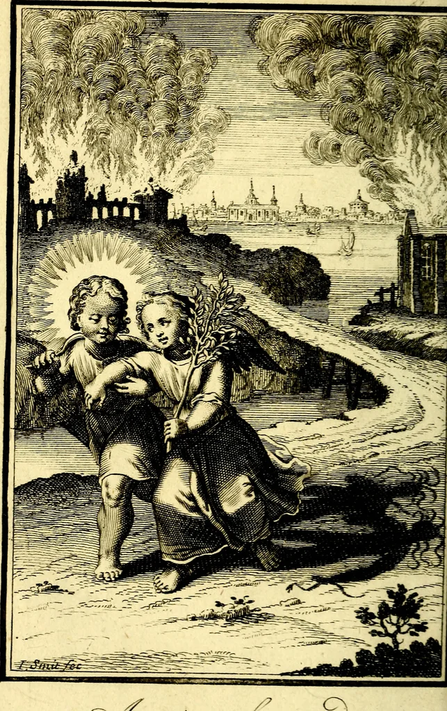 An illustration from L'ame amante de son Dieu, representée dans les emblémes de Hermannus Hugo sur ses pieux desirs: & dans ceux d'Othon Vaenius sur l'amour divin, 1717, leaf 255